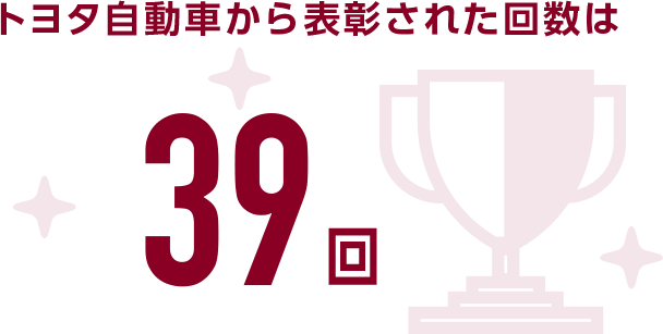 トヨタ自動車から表彰された回数は「39回」